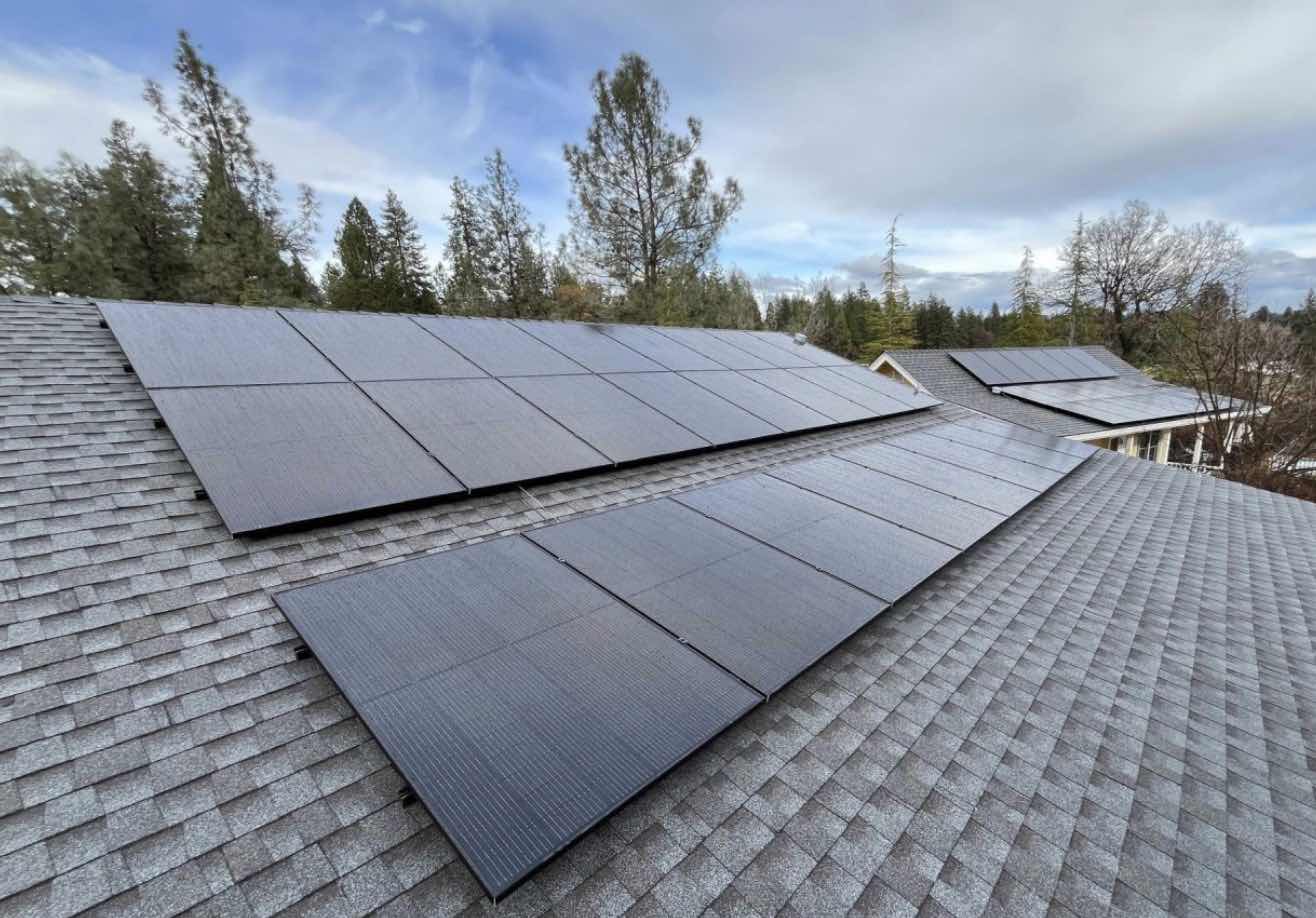 Pic of two solar home rooftops