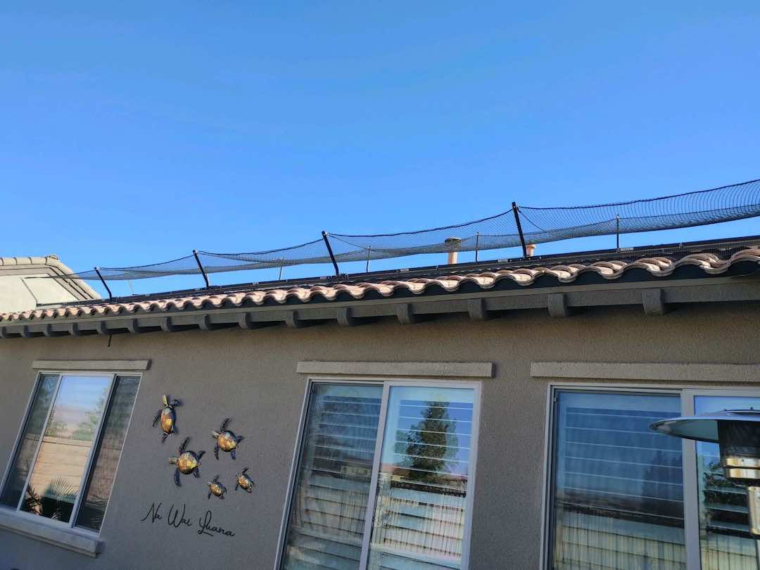 barrier net above solar panels